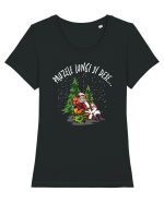amuzant de Craciun - Pauzele lungi și dese Tricou mânecă scurtă guler larg fitted Damă Expresser