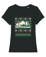 Mi-e dor de munții mei - ediție de sărbători Tricou mânecă scurtă guler larg fitted Damă Expresser