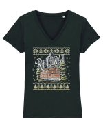 Retezat - ediție de sărbători Tricou mânecă scurtă guler V Damă Evoker