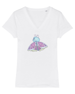 Fluturasi Pentru Copii Cute Butterflies Butterfly Tricou mânecă scurtă guler V Damă Evoker