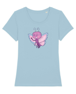 Fluturasi Pentru Copii Cute Butterflies Butterfly Tricou mânecă scurtă guler larg fitted Damă Expresser