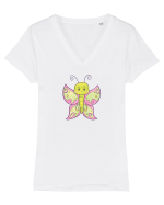 Fluturasi Pentru Copii Cute Butterflies Butterfly Tricou mânecă scurtă guler V Damă Evoker