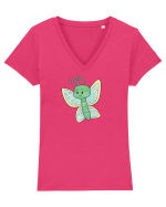 Fluturasi Pentru Copii Cute Butterflies Butterfly Tricou mânecă scurtă guler V Damă Evoker