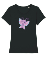 Fluturasi Pentru Copii Cute Butterflies Butterfly Tricou mânecă scurtă guler larg fitted Damă Expresser