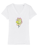 Fluturasi Pentru Copii Cute Butterflies Butterfly Tricou mânecă scurtă guler V Damă Evoker