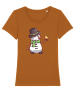 Om De Zapada Design Pentru Copii Si Adulti Copii De Craciun Tricou mânecă scurtă guler larg fitted Damă Expresser