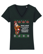 cu motive de Crăciun - Eram tânăr ca frăguța Tricou mânecă scurtă guler V Damă Evoker
