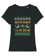 cu motive de Crăciun - Iarna fără mandarine Tricou mânecă scurtă guler larg fitted Damă Expresser