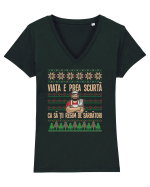 cu motive de Crăciun - Viața e prea scurtă Tricou mânecă scurtă guler V Damă Evoker