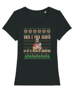 cu motive de Crăciun - Viața e prea scurtă Tricou mânecă scurtă guler larg fitted Damă Expresser