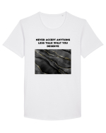 never accept anything... Tricou mânecă scurtă guler larg Bărbat Skater