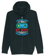 I Realy Love It When My Wife Lets Me Play Video Games Hanorac cu fermoar Unisex Connector