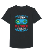 I Realy Love It When My Wife Lets Me Play Video Games Tricou mânecă scurtă guler larg Bărbat Skater