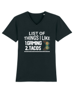 List Of Things I Like: Gaming, Tacos Tricou mânecă scurtă guler V Bărbat Presenter