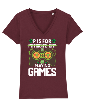 P is for Playing Games Burgundy