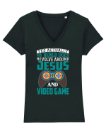 Yes Actually My World Does Revolve Around Jesus And Video Game Tricou mânecă scurtă guler V Damă Evoker