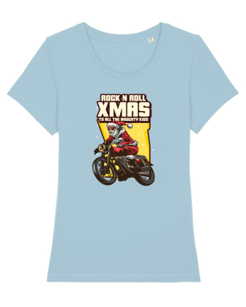Rock n roll Christmas - Biker Santa Sky Blue