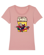 Rock n roll Christmas - Born to skate Tricou mânecă scurtă guler larg fitted Damă Expresser