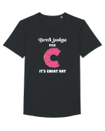 Cheat day Tricou mânecă scurtă guler larg Bărbat Skater