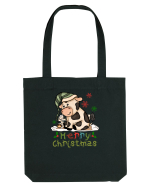 Vacă drăguță Merry Christmas HO HO HO Sacoșă textilă