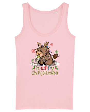 Vacă drăguță Merry Christmas Cotton Pink
