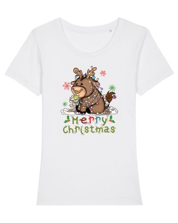 Vacă drăguță Merry Christmas White