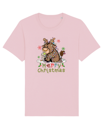 Vacă drăguță Merry Christmas Cotton Pink