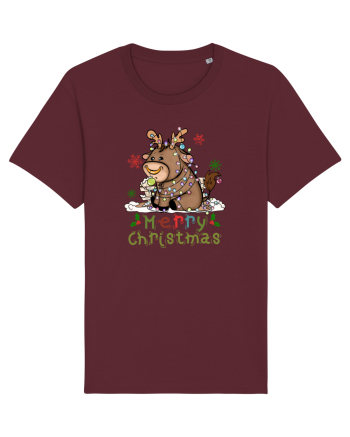 Vacă drăguță Merry Christmas Burgundy