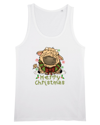Vacă drăguță Merry Christmas HO HO HO White