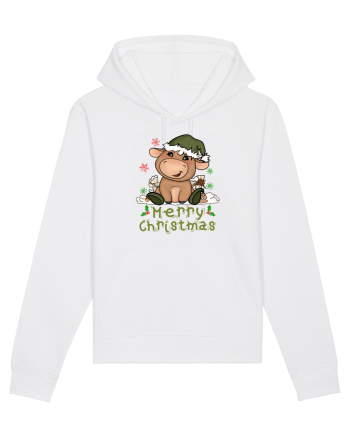 Vacă drăguță Merry Christmas HO HO HO White