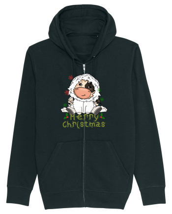Vacă drăguță Merry Christmas HO HO HO Black