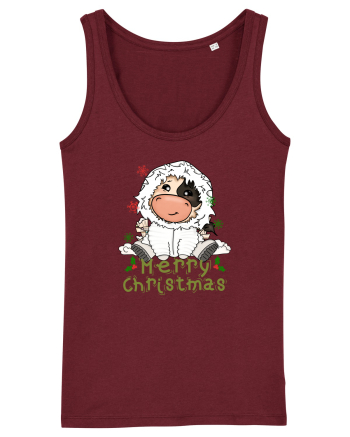 Vacă drăguță Merry Christmas HO HO HO Burgundy