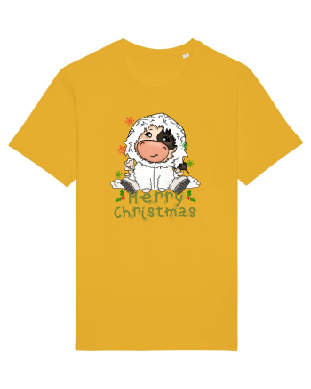 Vacă drăguță Merry Christmas HO HO HO Spectra Yellow