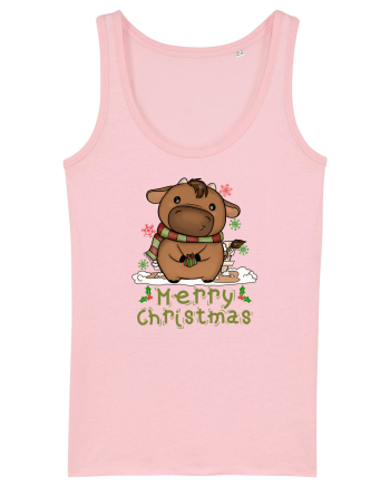 Vacă drăguță Merry Christmas Cotton Pink