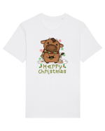Vacă drăguță Merry Christmas Tricou mânecă scurtă Unisex Rocker