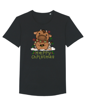 Vacă drăguță Merry Christmas Black