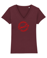 Aprobat de Moș Crăciun Tricou mânecă scurtă guler V Damă Evoker