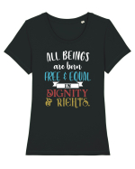 Free and Equal Tricou mânecă scurtă guler larg fitted Damă Expresser