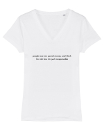 people see me spend... Tricou mânecă scurtă guler V Damă Evoker