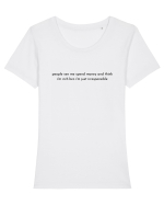 people see me spend... Tricou mânecă scurtă guler larg fitted Damă Expresser