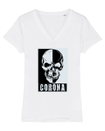 CORONA Tricou mânecă scurtă guler V Damă Evoker