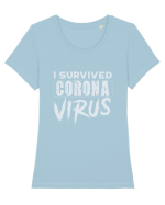 Survived corona virus Tricou mânecă scurtă guler larg fitted Damă Expresser