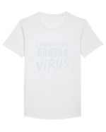 Survived corona virus Tricou mânecă scurtă guler larg Bărbat Skater