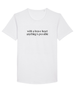 with a brave heart ... Tricou mânecă scurtă guler larg Bărbat Skater