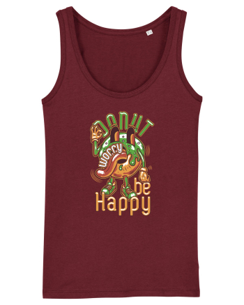 Donut Worry Be Happy Burgundy