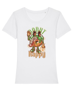 Donut Worry Be Happy Tricou mânecă scurtă guler larg fitted Damă Expresser