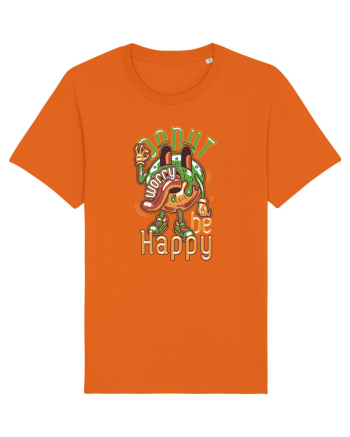 Donut Worry Be Happy Bright Orange