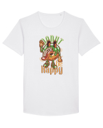 Donut Worry Be Happy Tricou mânecă scurtă guler larg Bărbat Skater