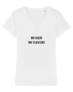 no rain no flowers Tricou mânecă scurtă guler V Damă Evoker