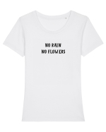 no rain no flowers Tricou mânecă scurtă guler larg fitted Damă Expresser